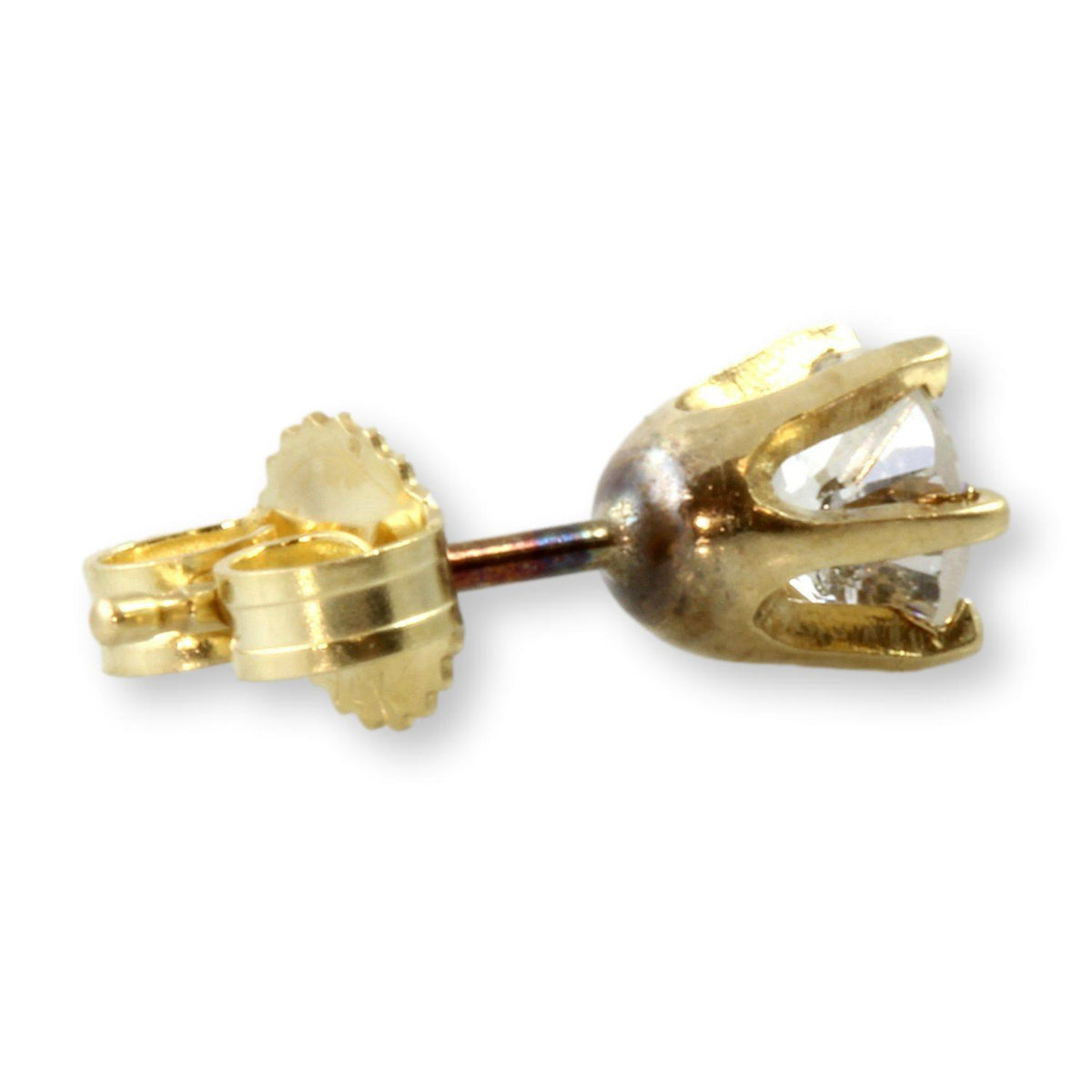 14K Gold Singular .38ct Round Brilliant Diamond Stud Earring