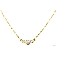 Three-Stone .51ctw Diamond 14K Gold Trilogy Necklace
