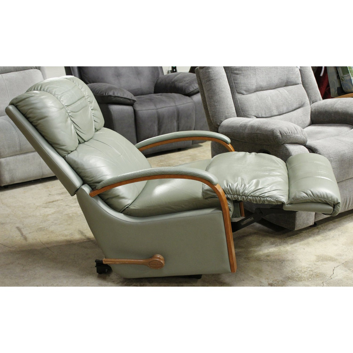 La-Z-Boy Green Leather Recliner