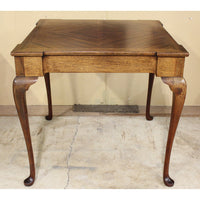 Mahogany Diamond Pattern Veneer Game Table