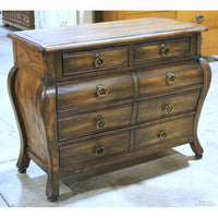 5 Drawer Oak Bombe Chest