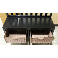 Black Storage Bench w/Basket Drawers