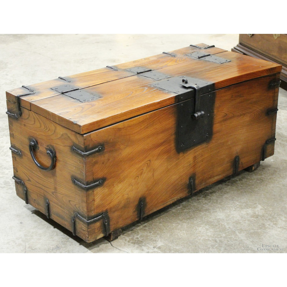 Rustic Mahogany & Iron Blanket Chest