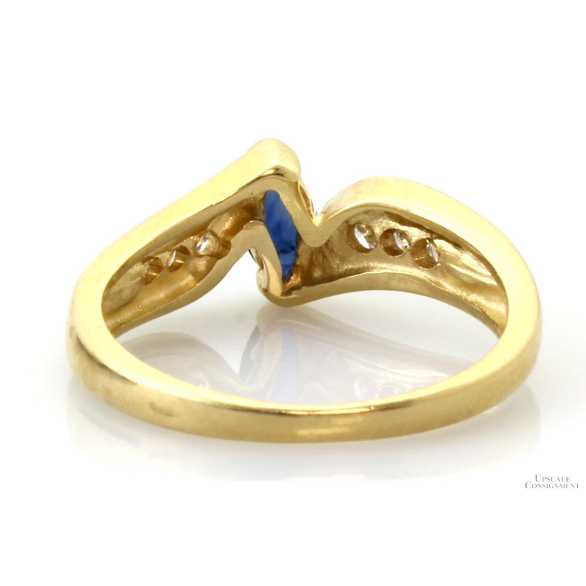 Natural Blue Sapphire & Diamond 14K Yellow Gold Ring