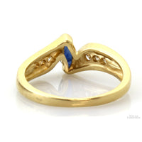 Natural Blue Sapphire & Diamond 14K Yellow Gold Ring