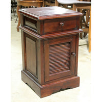 Tropcial Wood Nightstand w/Reeded Door