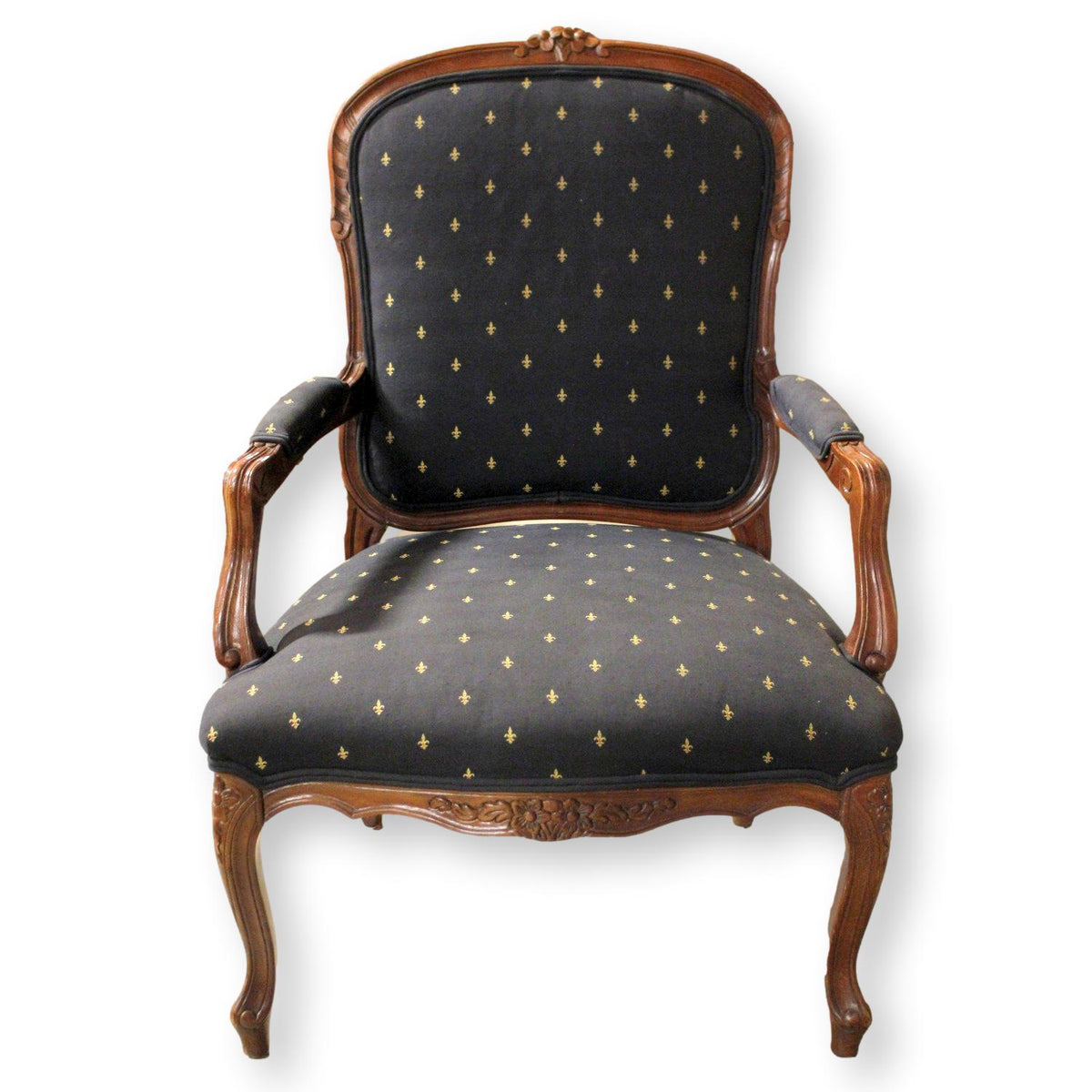 Black Fleur Di Lis Fauteuil Chair