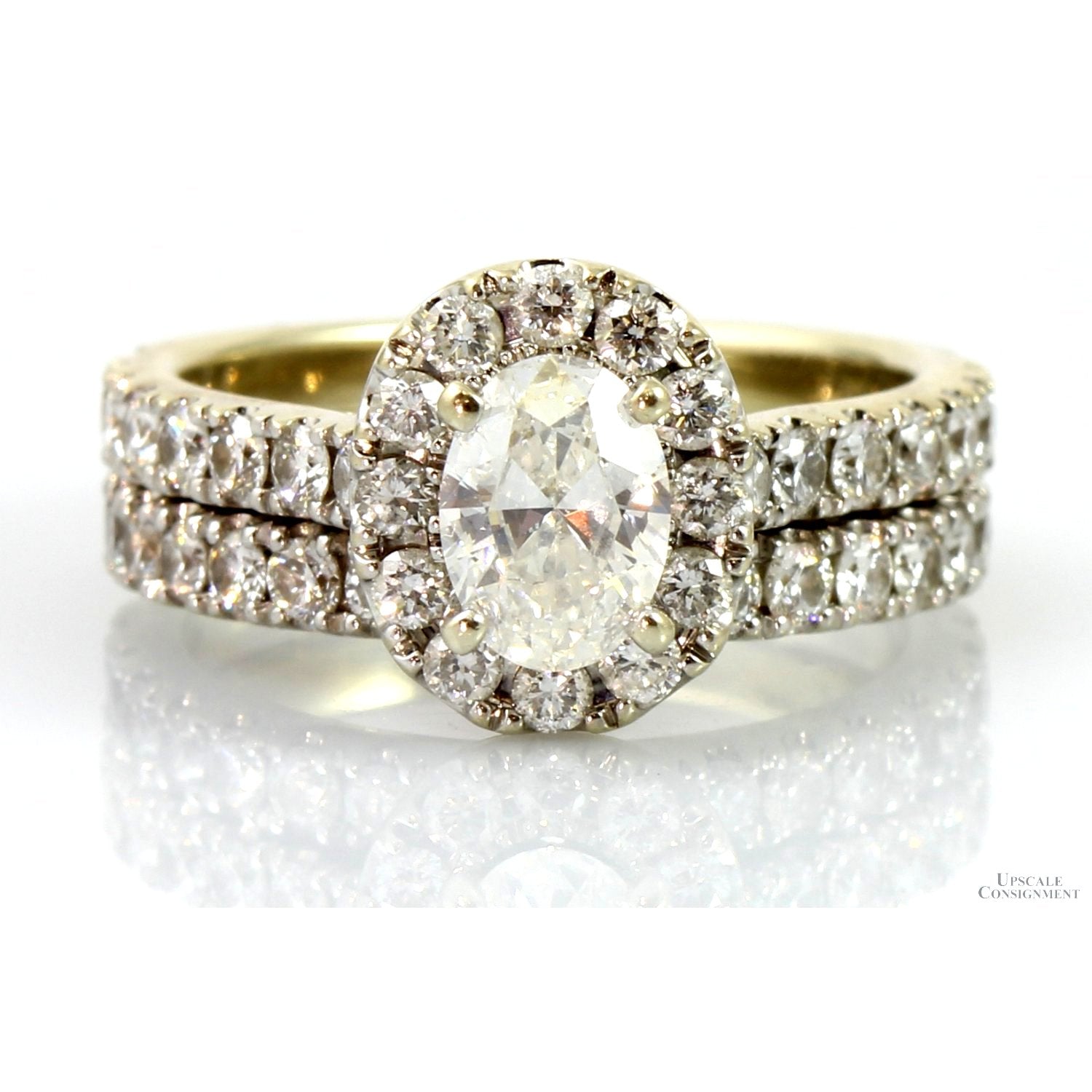 Neil Lane 2.00ctw Diamond Engagement Wedding 14K Gold Ring Set Upscale Consignment