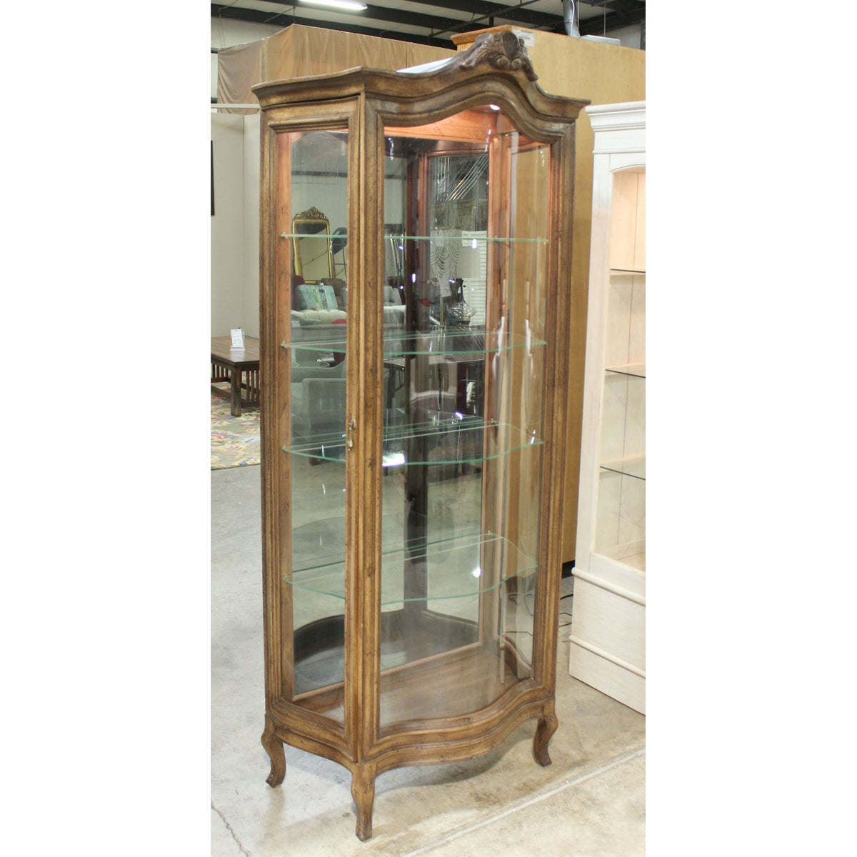 Curved Front Curio Cabinet