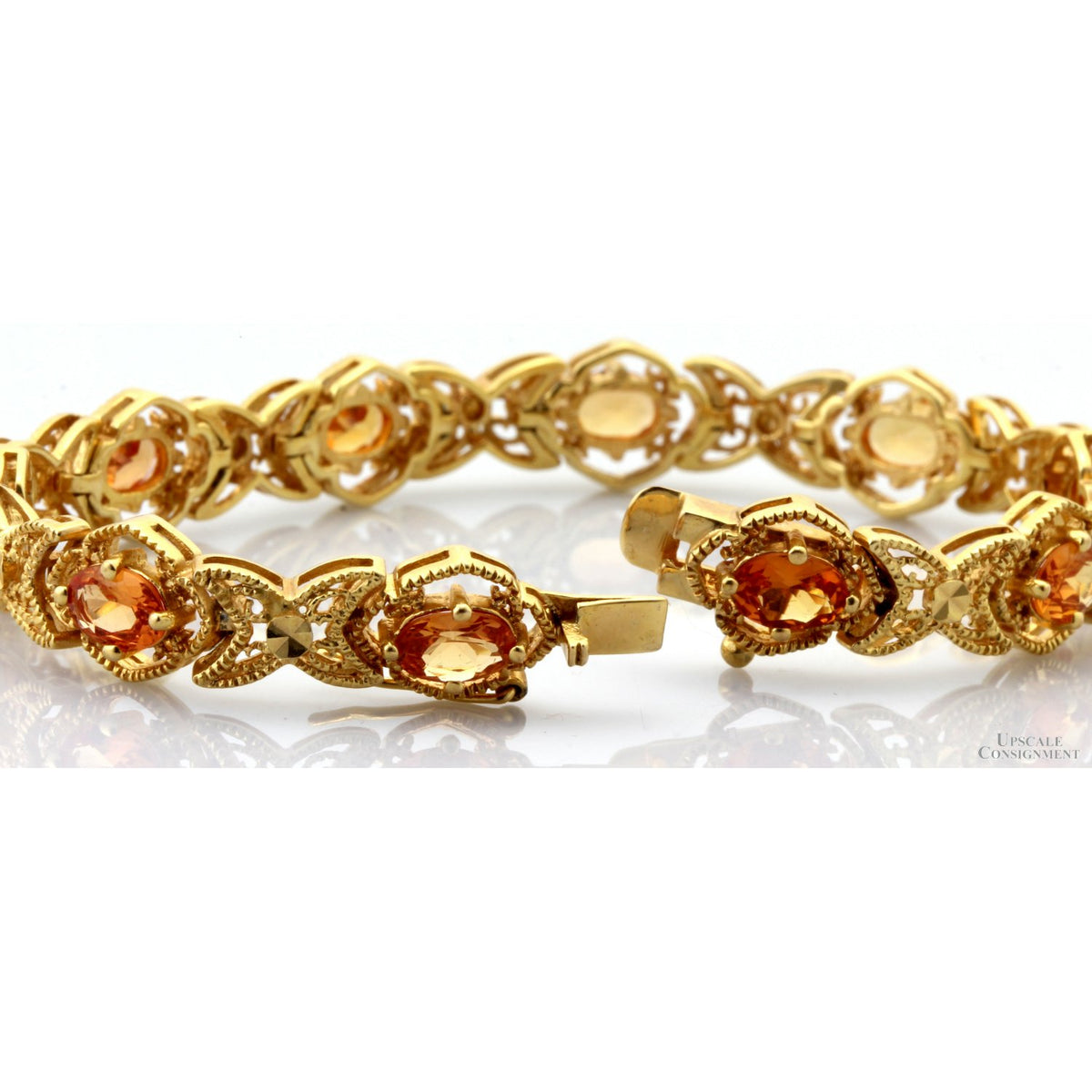 18K Gold Vermeil Sterling Silver Lab-Created Sapphire Bracelet