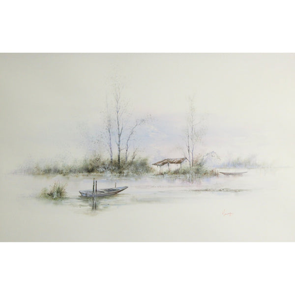 Boat & Cottage Framed Artwork