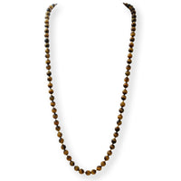 Handknotted Tiger's Eye & 14K Yellow Gold Bead Necklace