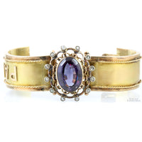 26ct Color Change Sapphire & .50ctw Diamond 14K PARIS Bangle