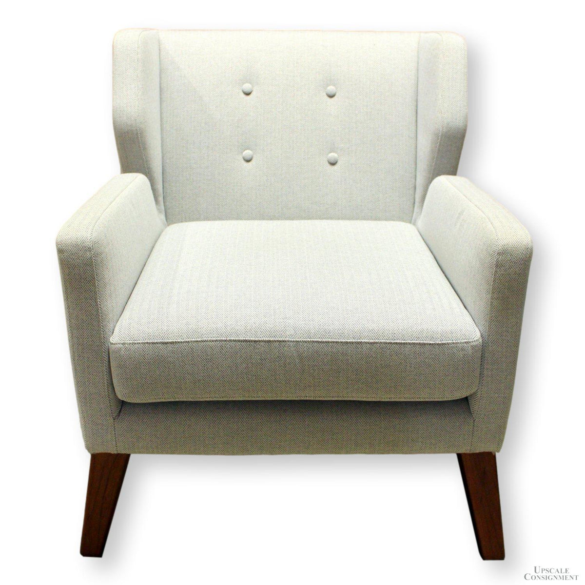 Light Gray Herringbone Pattern Accent Chair