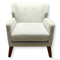 Light Gray Herringbone Pattern Accent Chair
