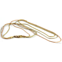 14K Tri-Color Gold Graduated Length Wheat Chain Necklace