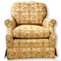 Kepler's Upholstery Gold & Red Botanical Club Chair
