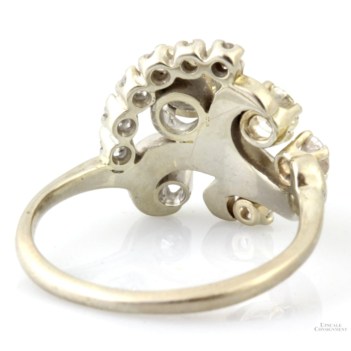 1.12ctw Old European Cut 14K White Gold Heirloom Ring