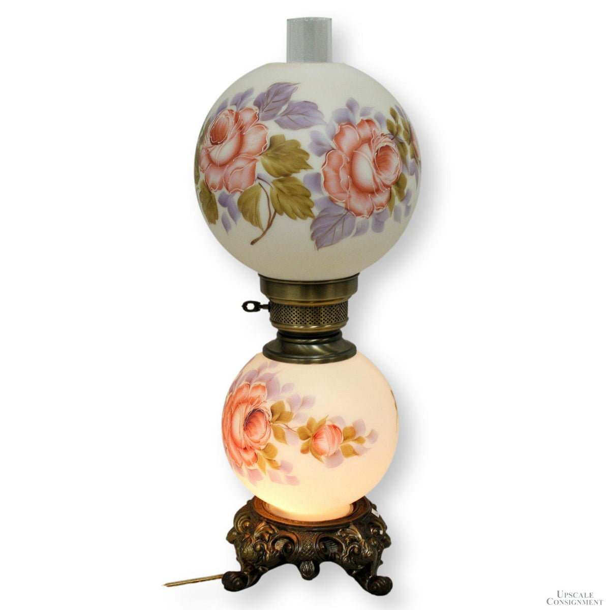 Victorian Style Double Globe Hurricane Table Lamp