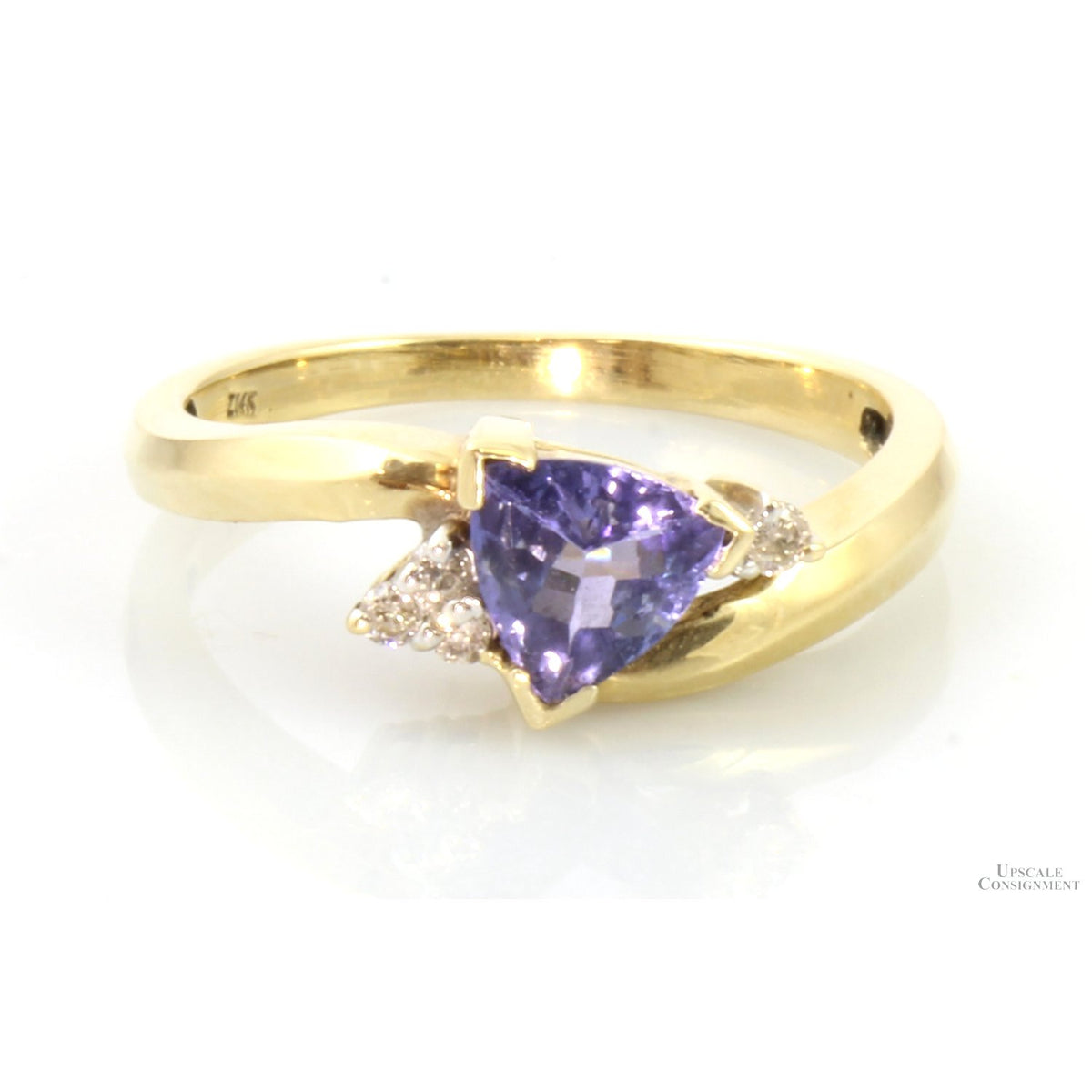 .85ct Violetish Blue Tanzanite & .05ctw Diamond 14K Gold Ring