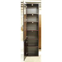 Black Narrow Bookcase w/Glass Door & Cabinet