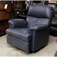 Barcalounger Blue Leather Rocking Recliner