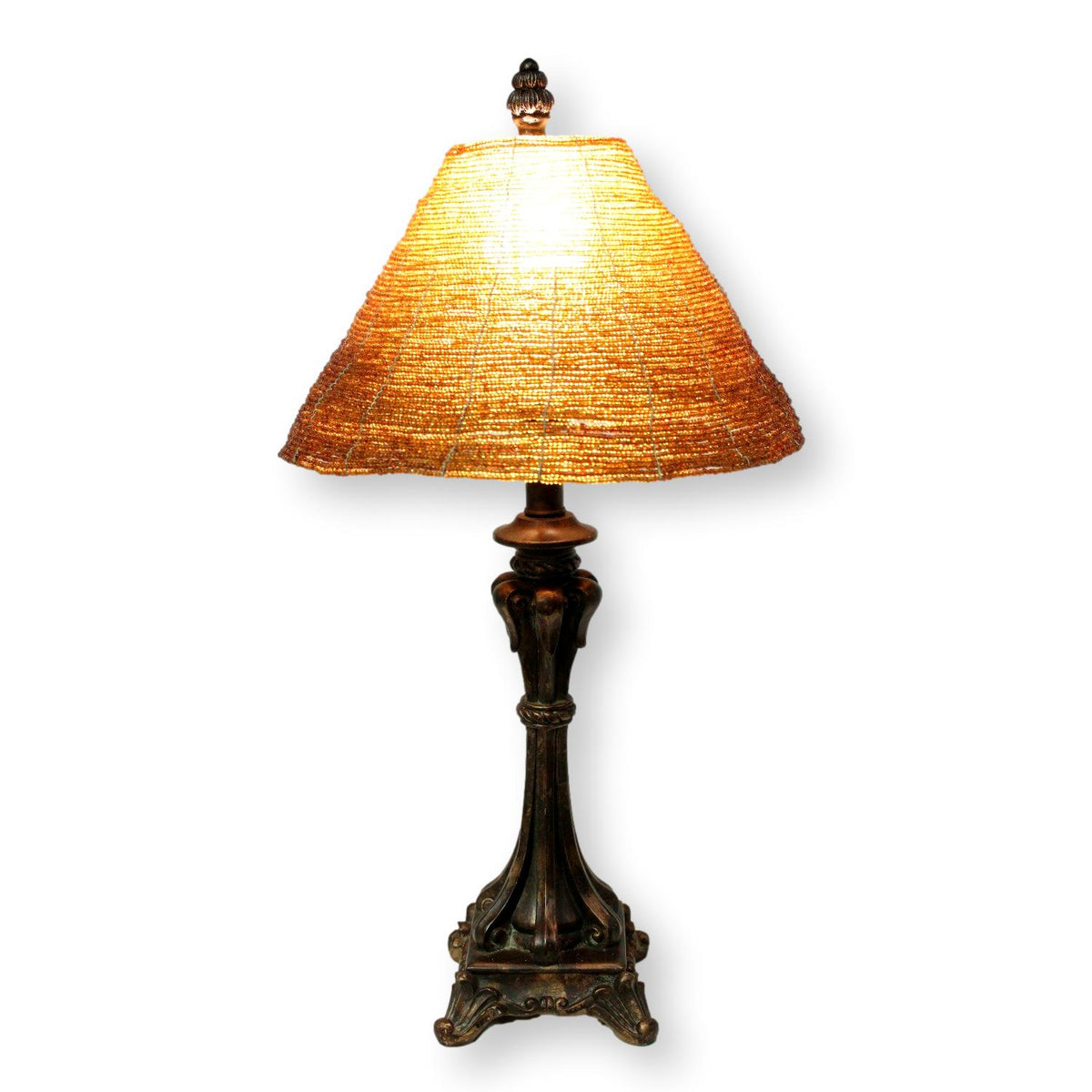 Gothic Style Table Lamp w/Beaded Shade