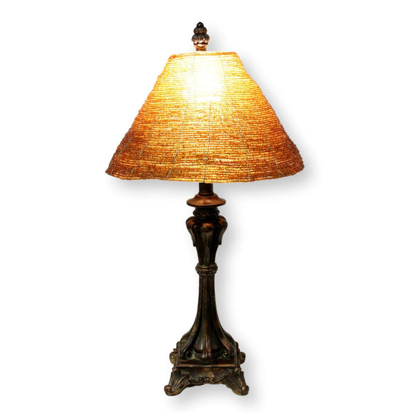 Gothic Style Table Lamp w/Beaded Shade