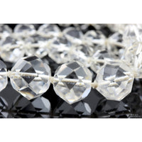 Hand Faceted Graduated Rock Crystal Quartz Bead Necklace