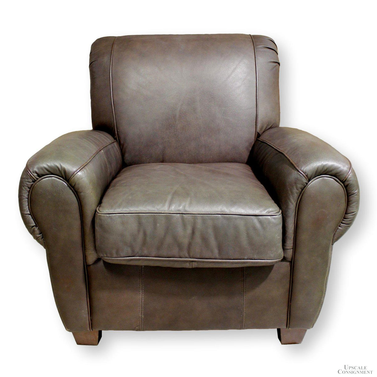 Distinctive Designs Furn. USA Brown Leather Club Chair