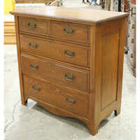 Vintage 5 Drawer Oak Chest of Drawers