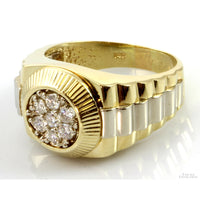 Ultra-Rolex Style Men's .57ctw Diamond 14K Gold Ring