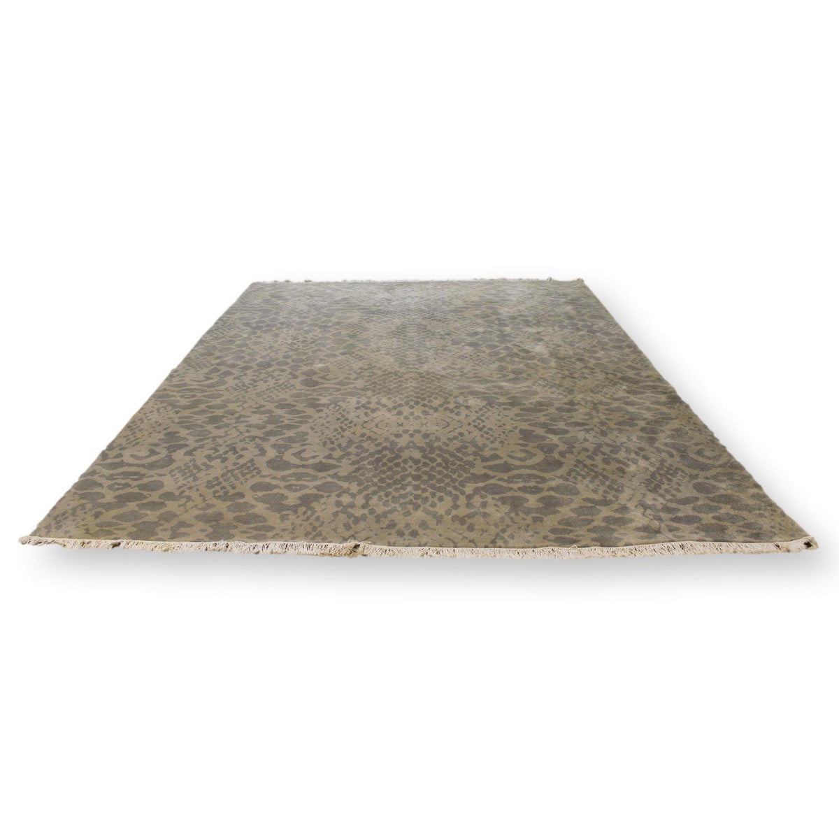 Williams Sonoma 8' 10'' X 12' 4''  Gray Print Wool Area Rug