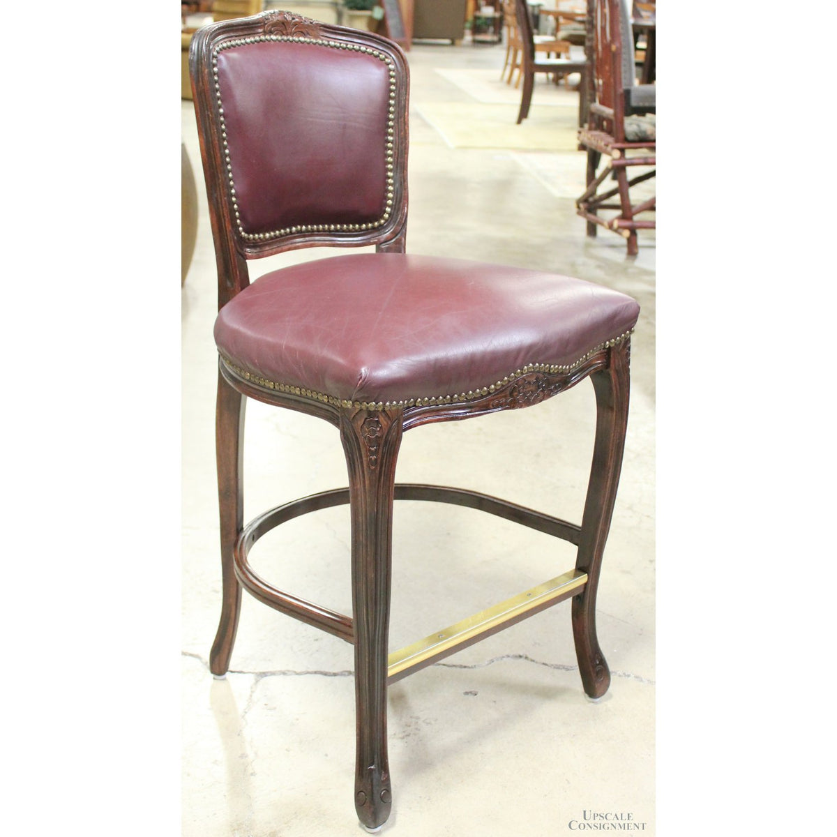 Harris Marcus Furn. Co. Pair of Leather Bar Stools