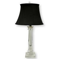 Crystal Column Table Lamp w/Silk Shade