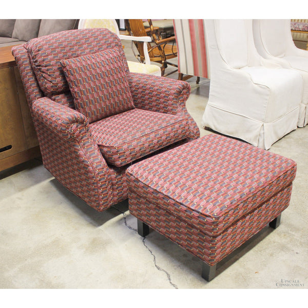 Patterned Swivel Rocker w/Ottoman