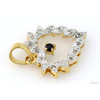 Polki Diamond & Sapphire 14K Gold Plate Open Heart Pendant