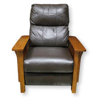 Mission Oak Brown Leather Recliner