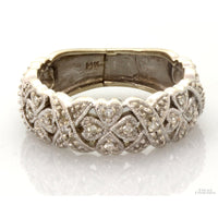 14K White Gold Celtic-Inspired Shamrock Diamond Ring