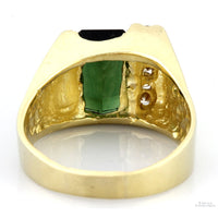 14K Yellow Gold 1.88ct Green Tourmaline & Diamond Ring