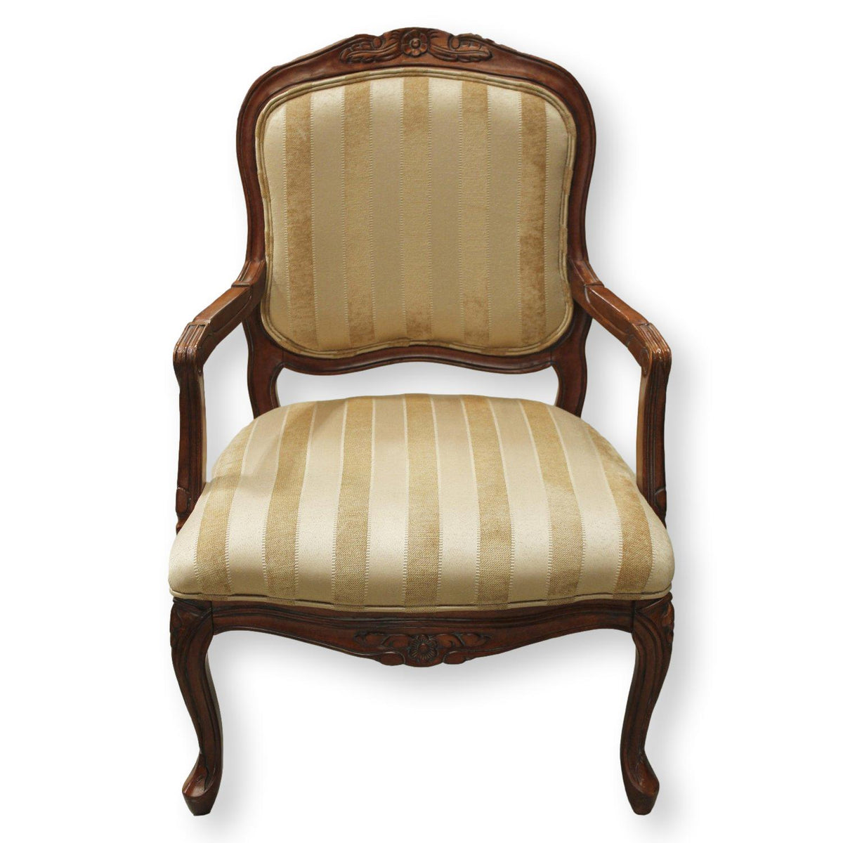 Klaussner Gold Striped Fauteuil Chair
