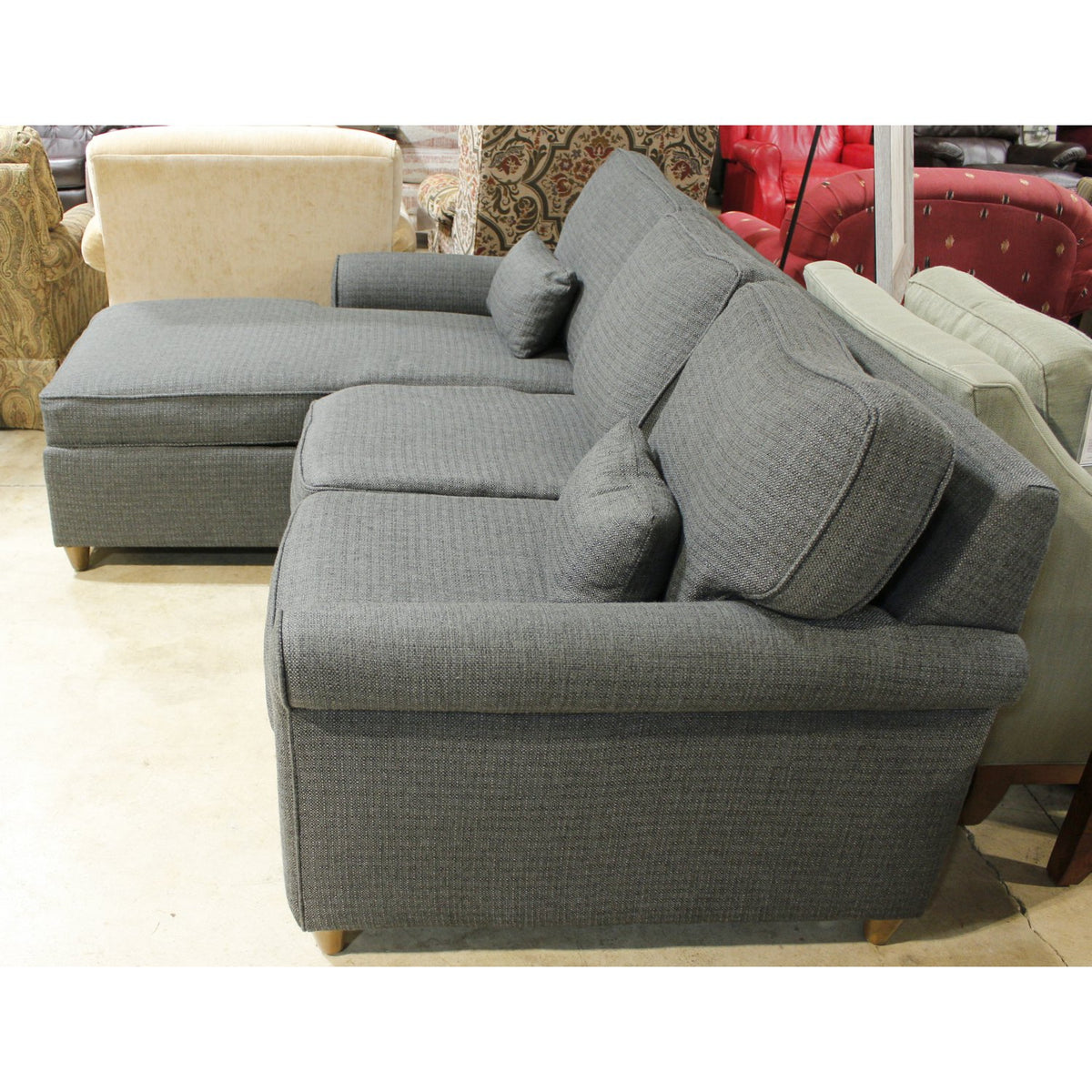 Jonathan Louis Gray Sectional Sofa w/Reversible Chaise