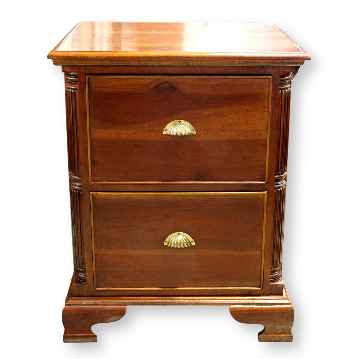 Tropical Wood Two Drawer File Cabinet