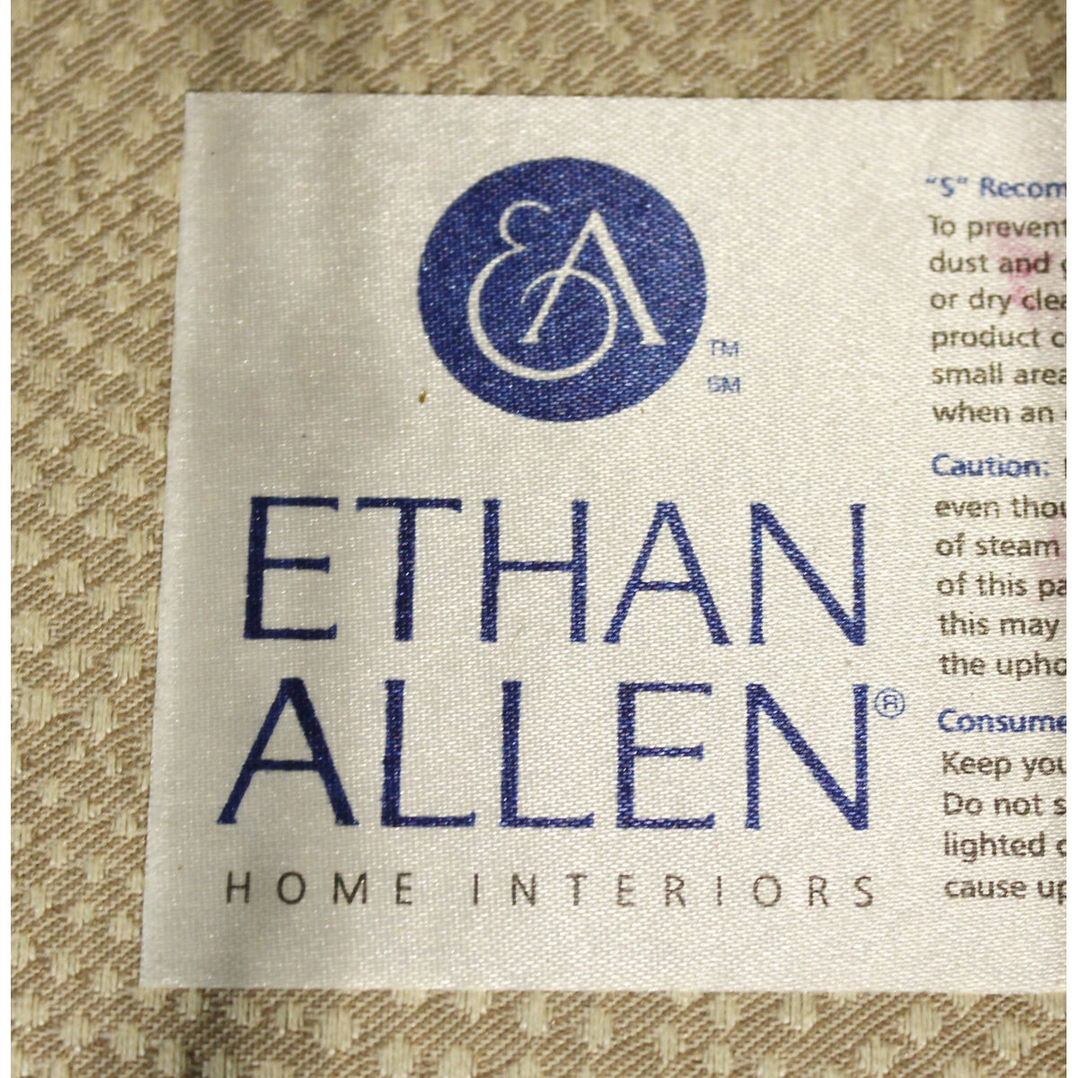 Ethan Allen Cream 2-Tone Sofa