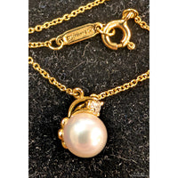 Tiffany & Co. Signature Pearl & Diamond Pendant Necklace – 18K Gold
