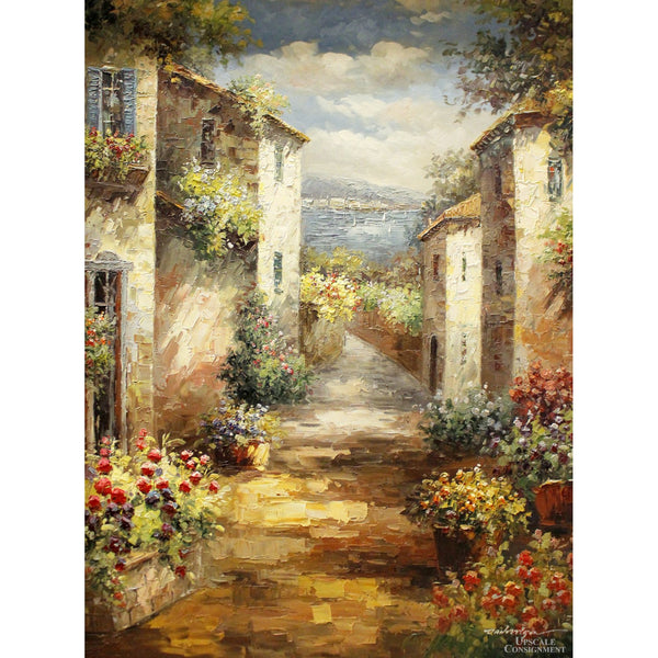 Signed Original Oil Painting - Italian Village