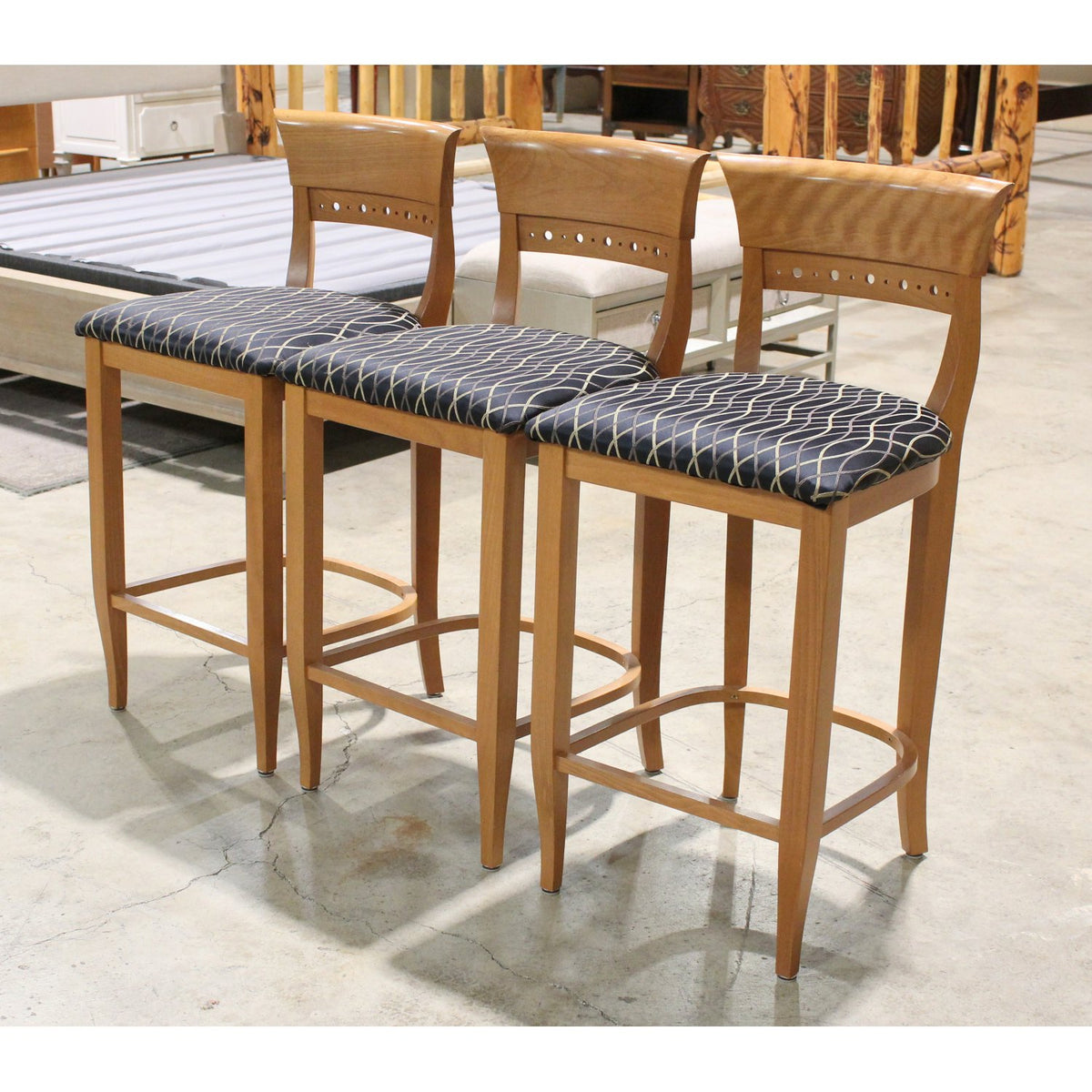 World Market Set/3 Solid Maple Counter Stools