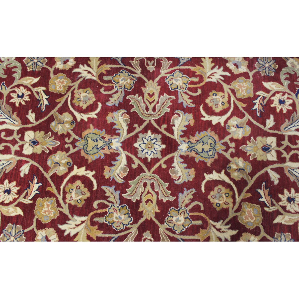 5' 6'' X 8' 6'' Burgundy & Gold Wool Area Rug