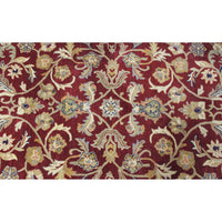 5' 6'' X 8' 6'' Burgundy & Gold Wool Area Rug