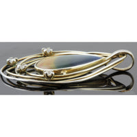 Ammolite Triplet & White Sapphire Sterling Silver Pendant